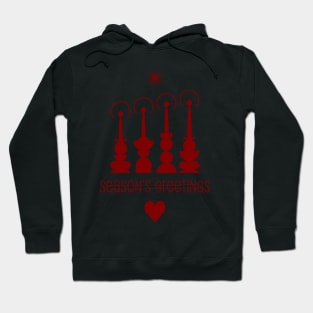 Traditional Christmas candlelights Finnish  retro style , the star, season’s Greetings. Hoodie